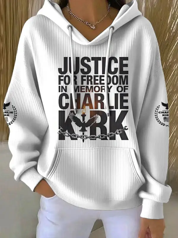 Eagle Justice For Freedom Hoodie In Memory Of Charlie Kirk Patriotic Faith Religious Gifts