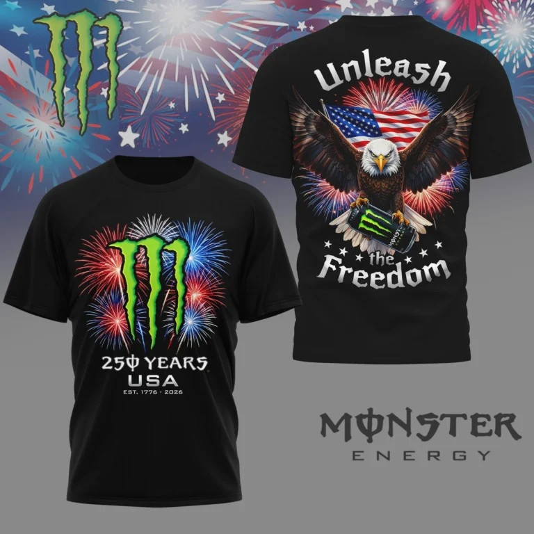 Eagle Monster Energy 250 Years USA Shirt Unleash the Freedom Merch Patriotic Gift