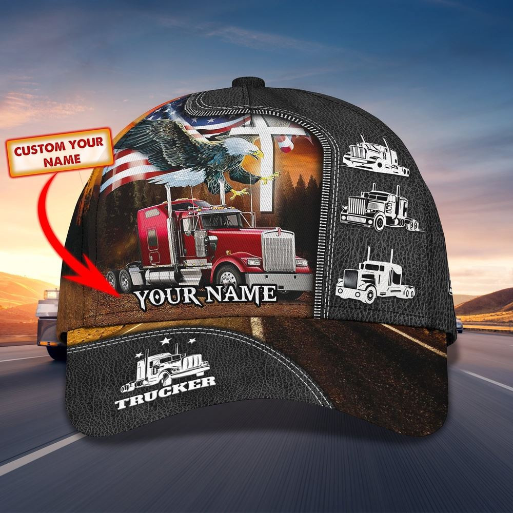 Eagle Pride Trucker Customized Name 3D Cap Farm Cap Farmer Baseball Cap Gift For Farmer