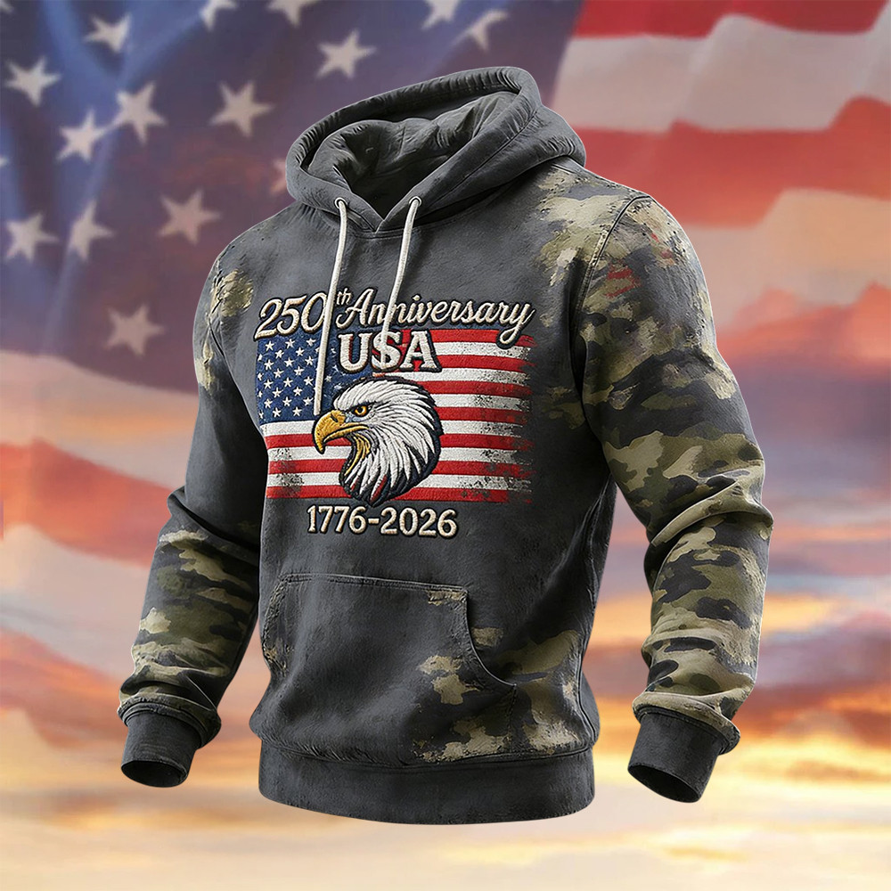 Eagle Retro American 250th Anniversary Hoodie America's 250th Birthday 1776 2026 Merch Eagle Retro American 250th Anniversary Hoodie America's 250th Birthday 1776 2026 Merch - Image 1
