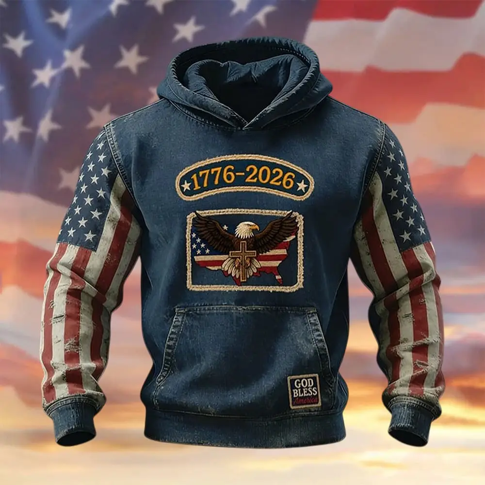 Eagle Retro American 250th Anniversary Hoodie Independence Day 2026 Apparel Eagle Retro American 250th Anniversary Hoodie Independence Day 2026 Apparel - Image 1