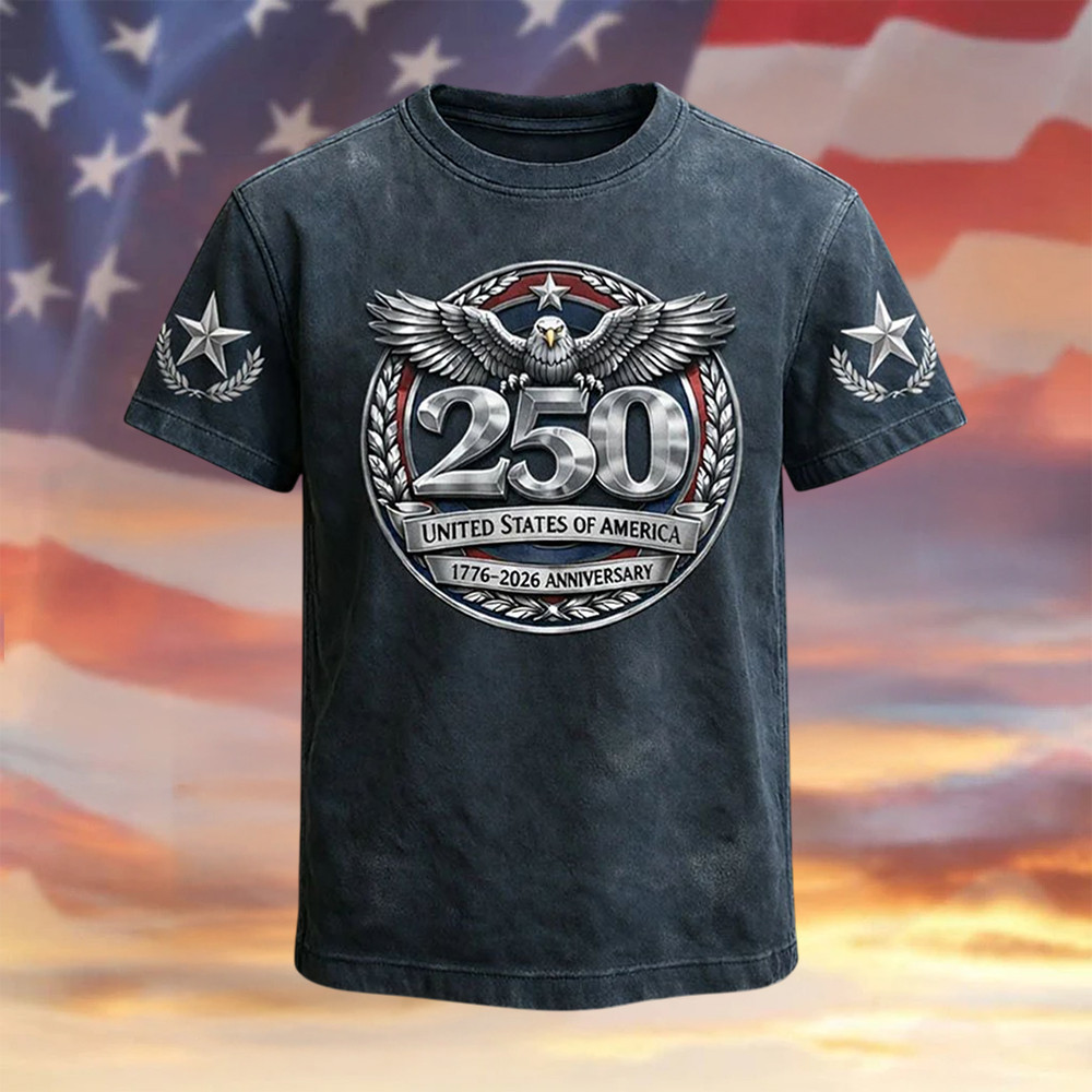 Eagle Retro American 250th Anniversary T-Shirt 1776 2026 Merch Independence Day Present Eagle Retro American 250th Anniversary T-Shirt 1776 2026 Merch Independence Day Present - Image 1