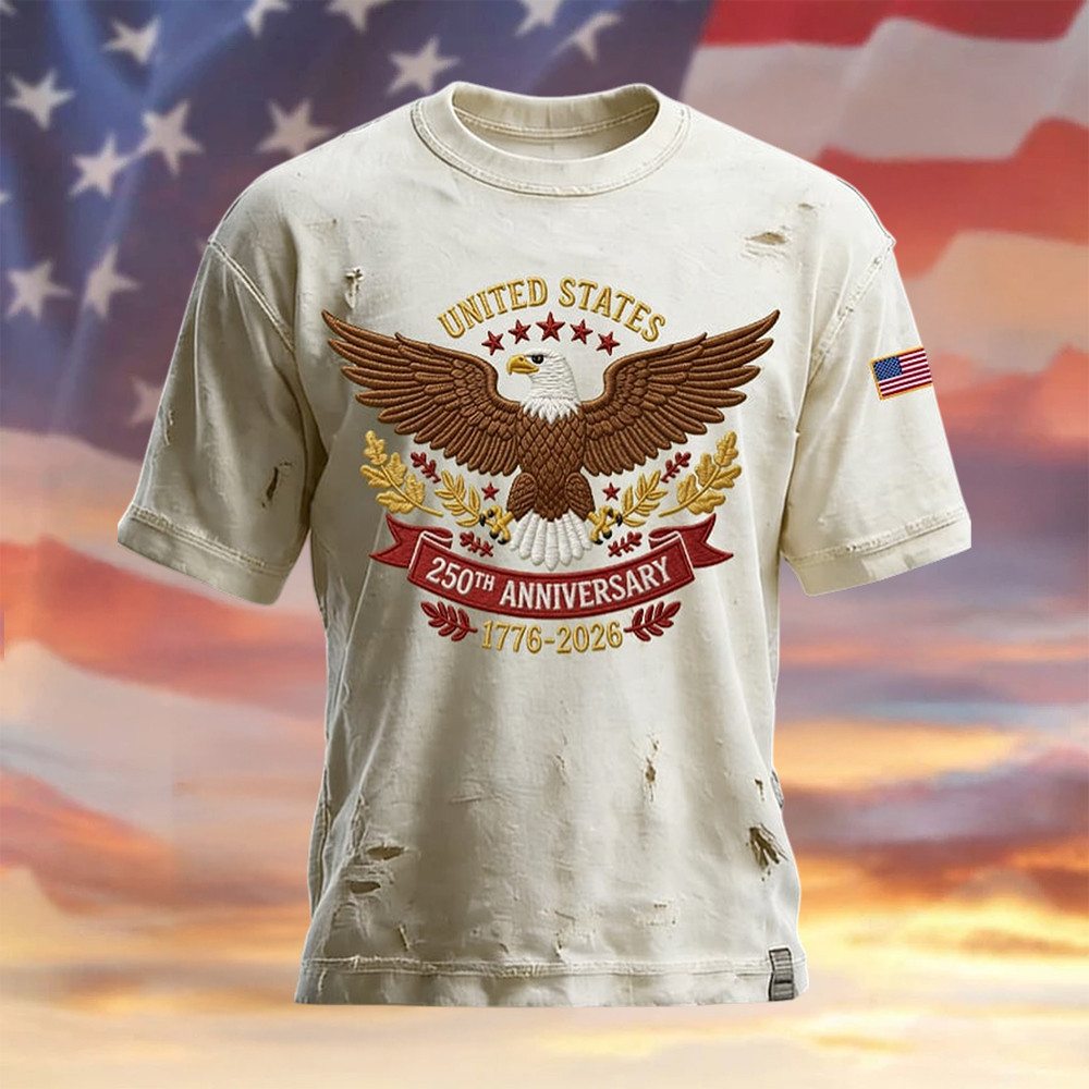 Eagle Retro American 250th Anniversary T-Shirt Independence Day Clothes Eagle Retro American 250th Anniversary T-Shirt Independence Day Clothes - Image 1