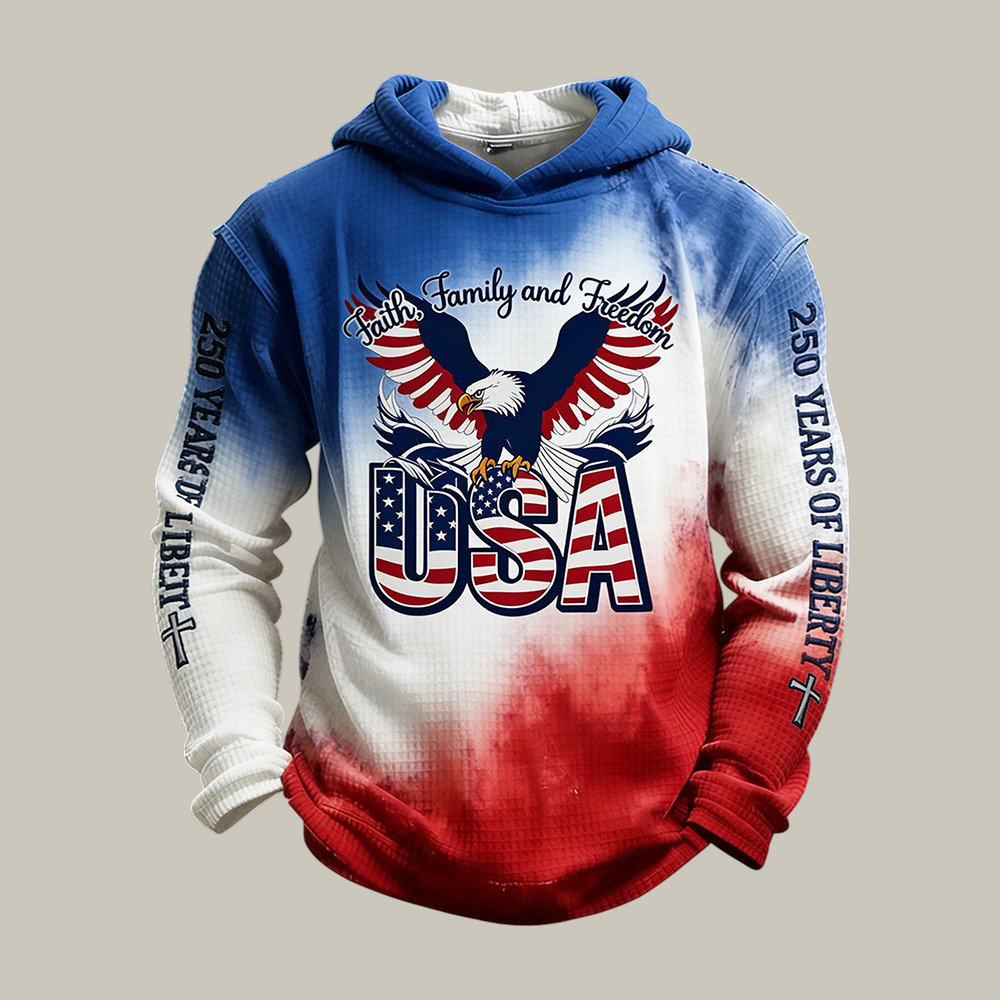 Eagle Retro American Founding 250th Anniversary Hoodie Independence Day 2026 Clothing
