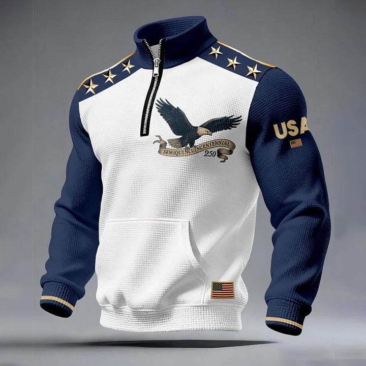 Eagle US 250Th Anniversary 1776 2026 Collar Zippered Hoodie Semiquincentennial Merchandise Gift Ideas Eagle US 250Th Anniversary 1776 2026 Collar Zippered Hoodie Semiquincentennial Merchandise Gift Ideas - Image 1