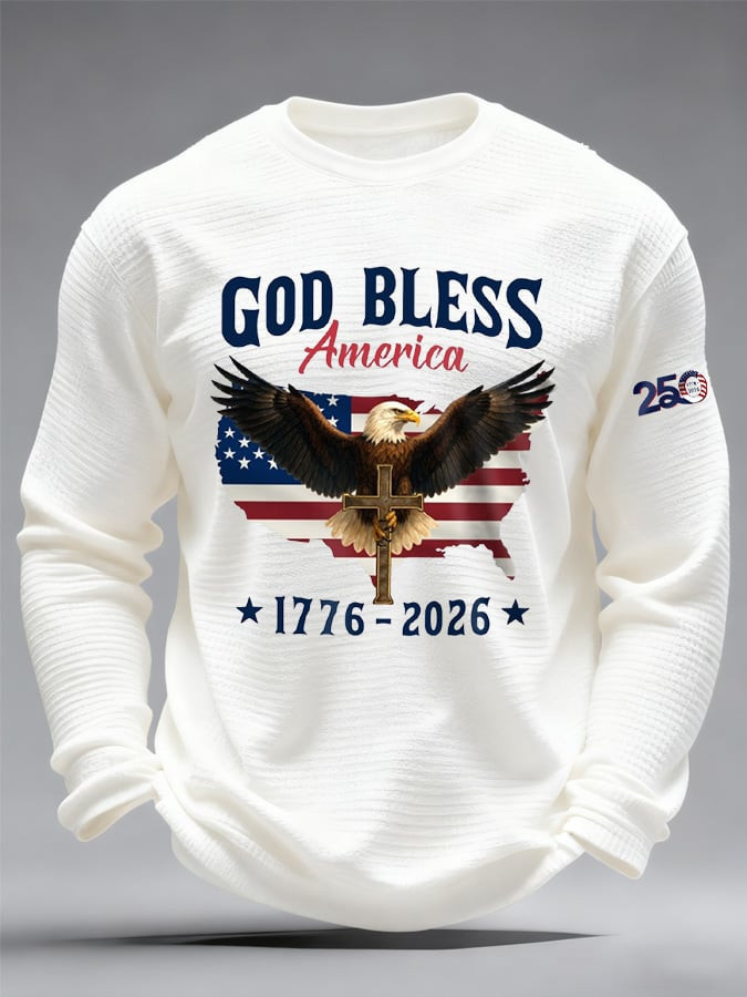 Eagle US 250th Anniversary 1776 2026 Sweatshirt God Bless America Patriotic Merch Gift Ideas