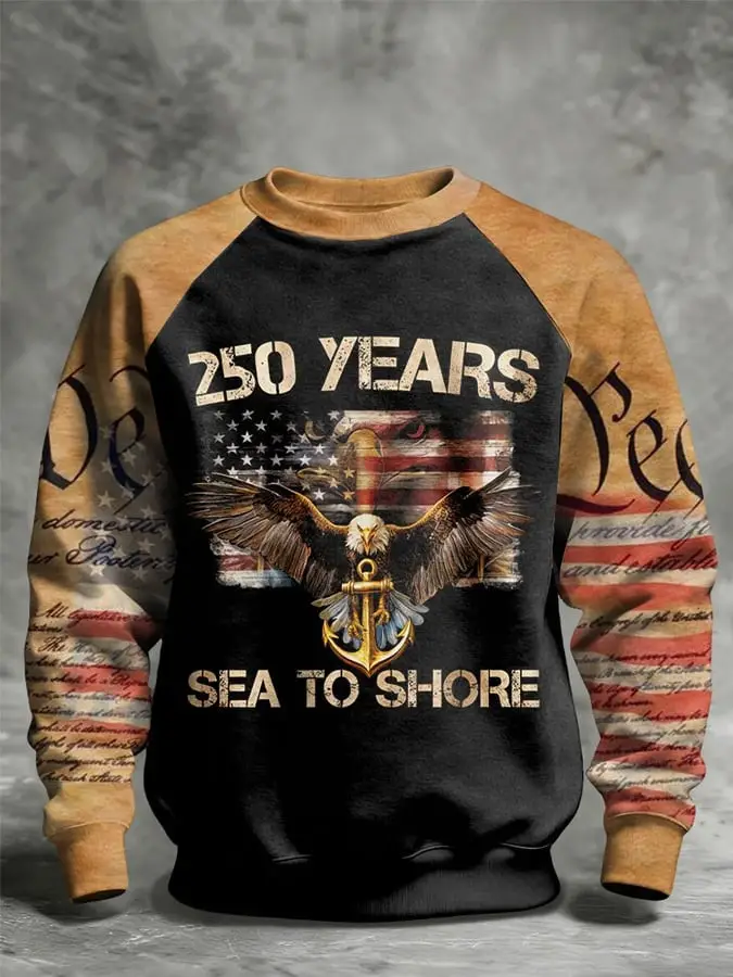 Eagle US Navy 250th Anniversary Sweatshirt Sea To Shore Navy Merch Best Gifts For Veterans