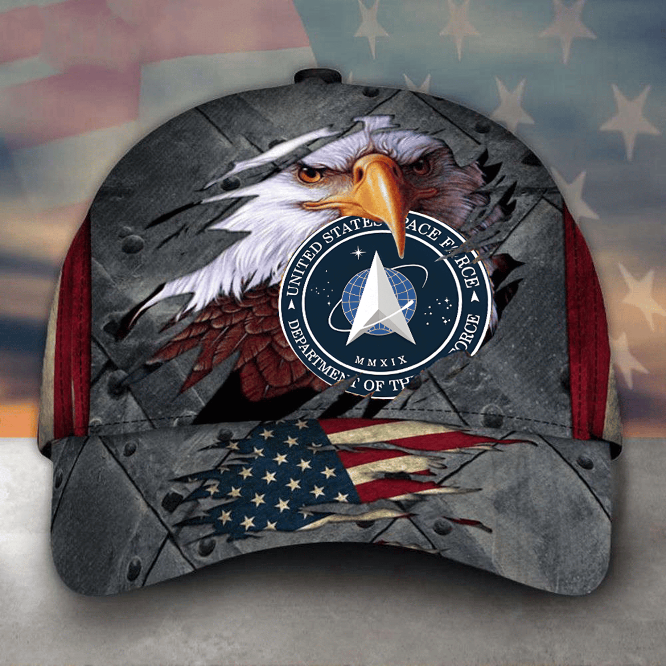 Eagle US Space Force Hat American Flag Ball Cap Patriotic Merch Gifts For Veteran