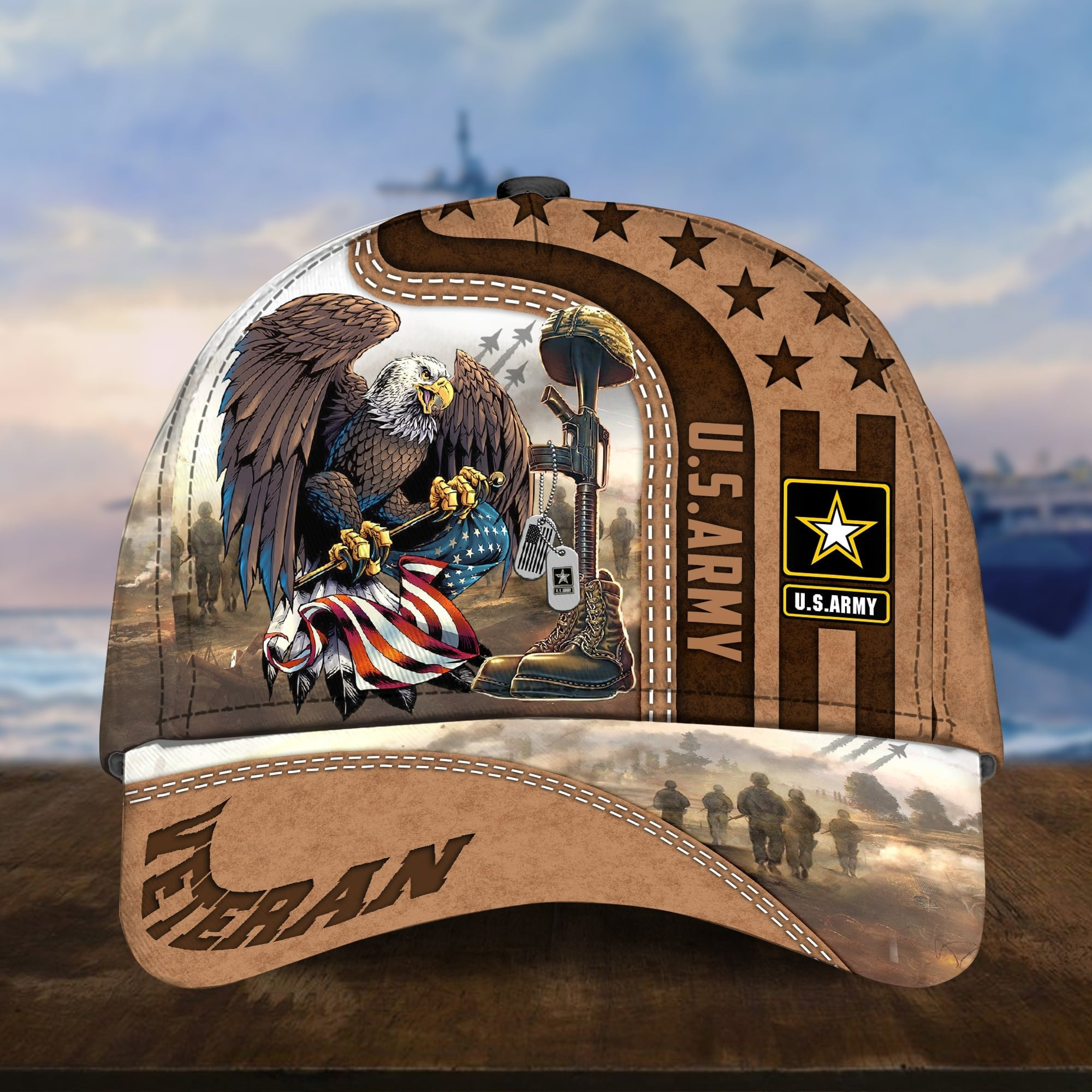 Eagle US Veteran Hat American Flag Graphic Cap 4th of July Gift Ideas