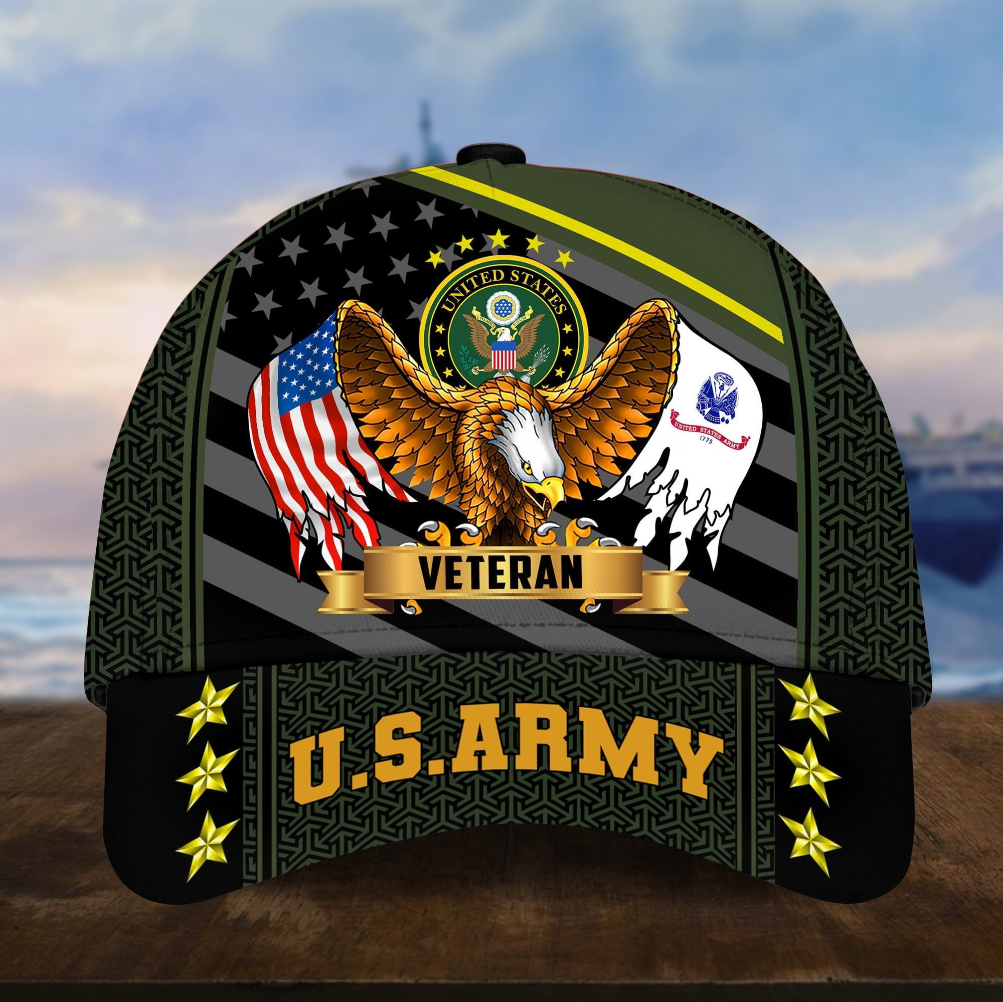Eagle US Veterans Hat US Army Dad Hat Fourth of July Merch Gift for Husband