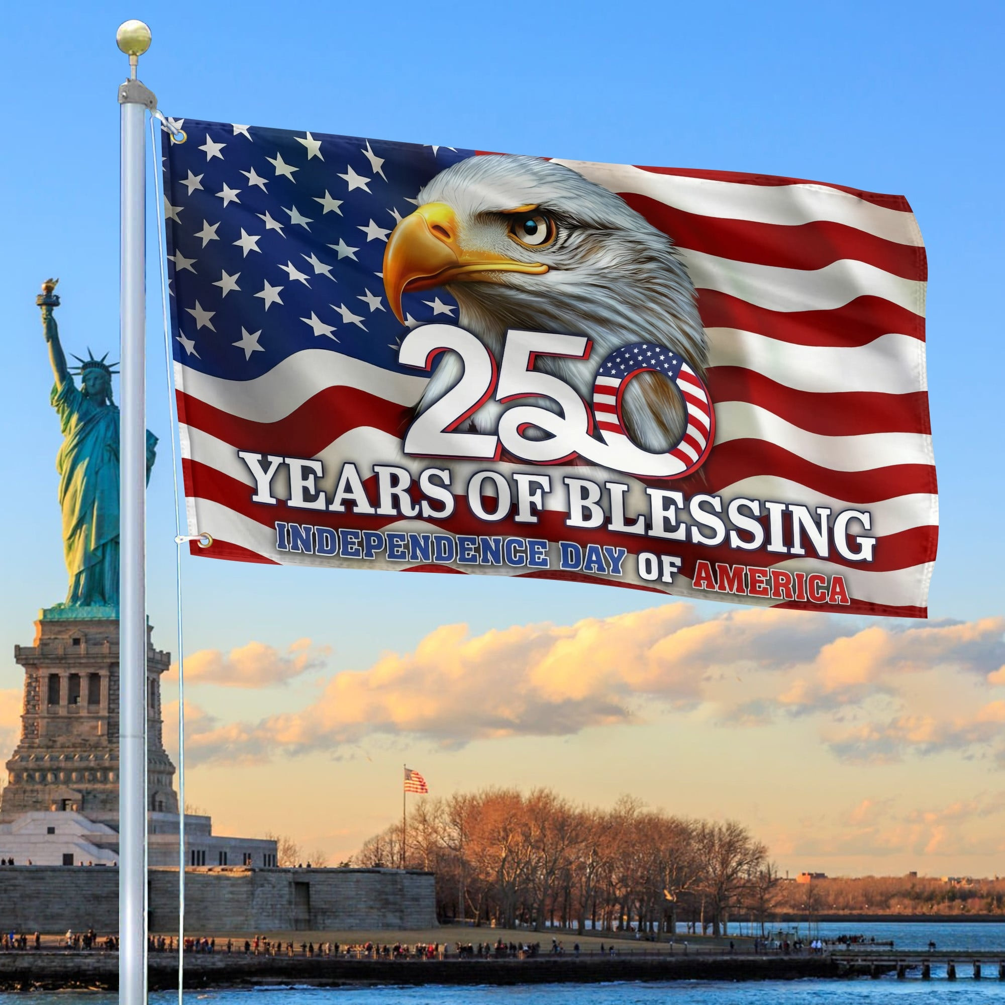 Eagle USA 250 Years Of Blessing Flag Independence Day Of America Flag Patriotic Gifts Ideas