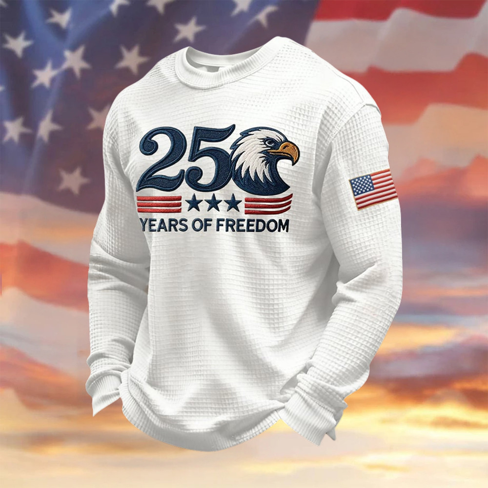 Eagle USA 250 Years Of Freedom Long Sleeve Shirt 4Th Of July Outfits Patriotic Gift Eagle USA 250 Years Of Freedom Long Sleeve Shirt 4Th Of July Outfits Patriotic Gift - Image 1