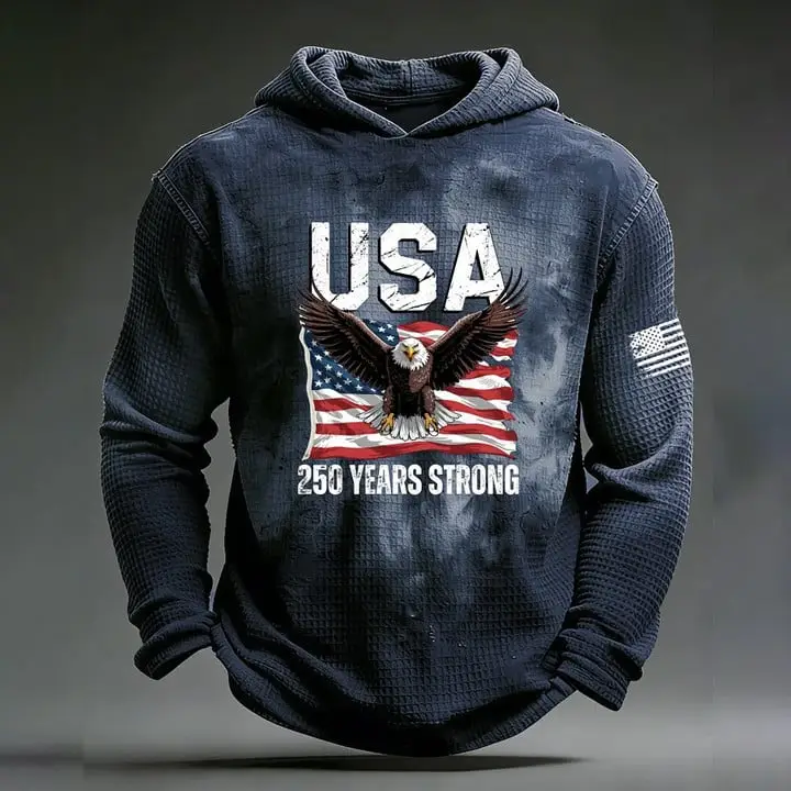 Eagle USA 250 Years Strong Hoodie 1776 2026 Merch Fourth Of July Apparel