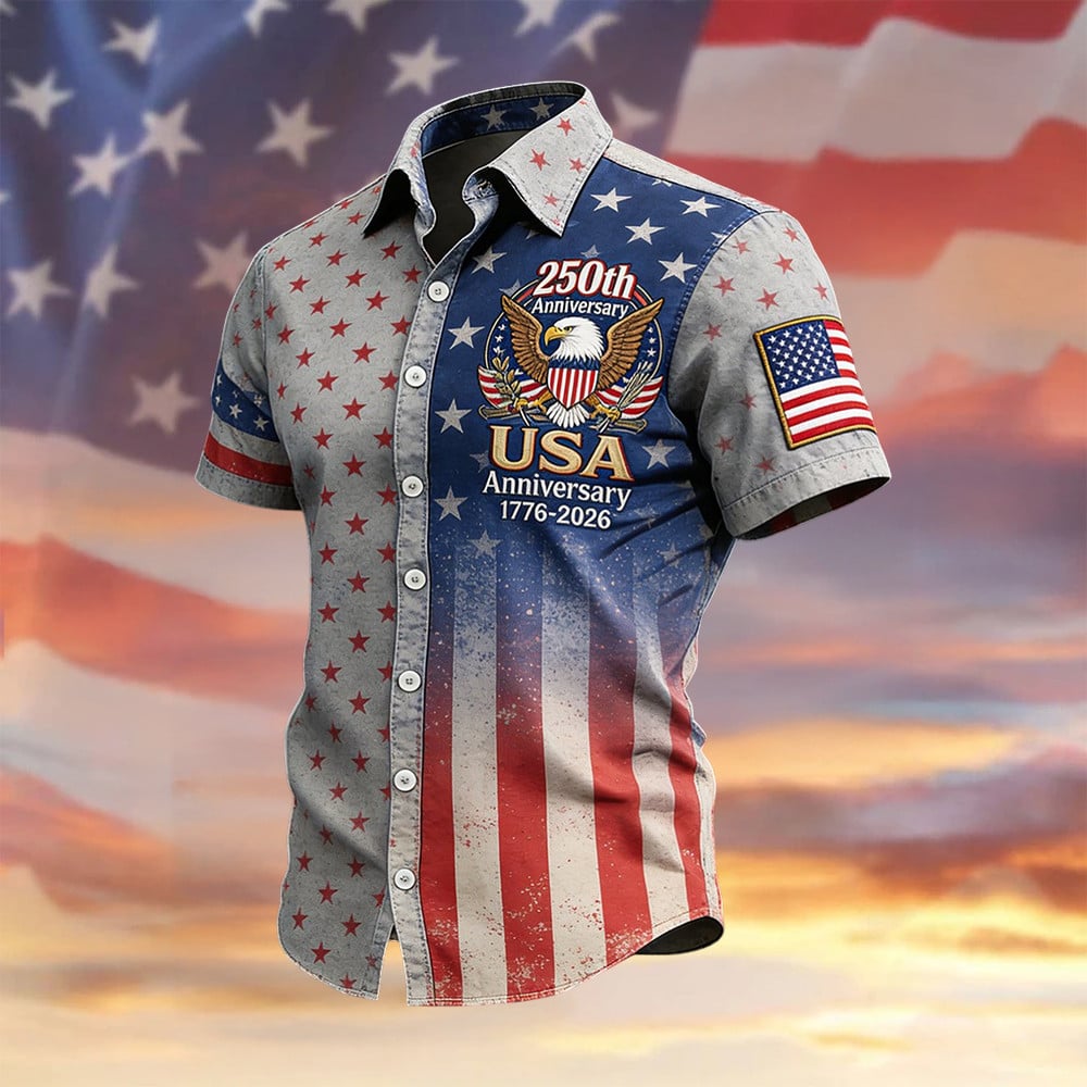 Eagle USA 250Th Anniversary 1776 2026 Hawaiian Shirt Fourth Of July Merch Husband Gift