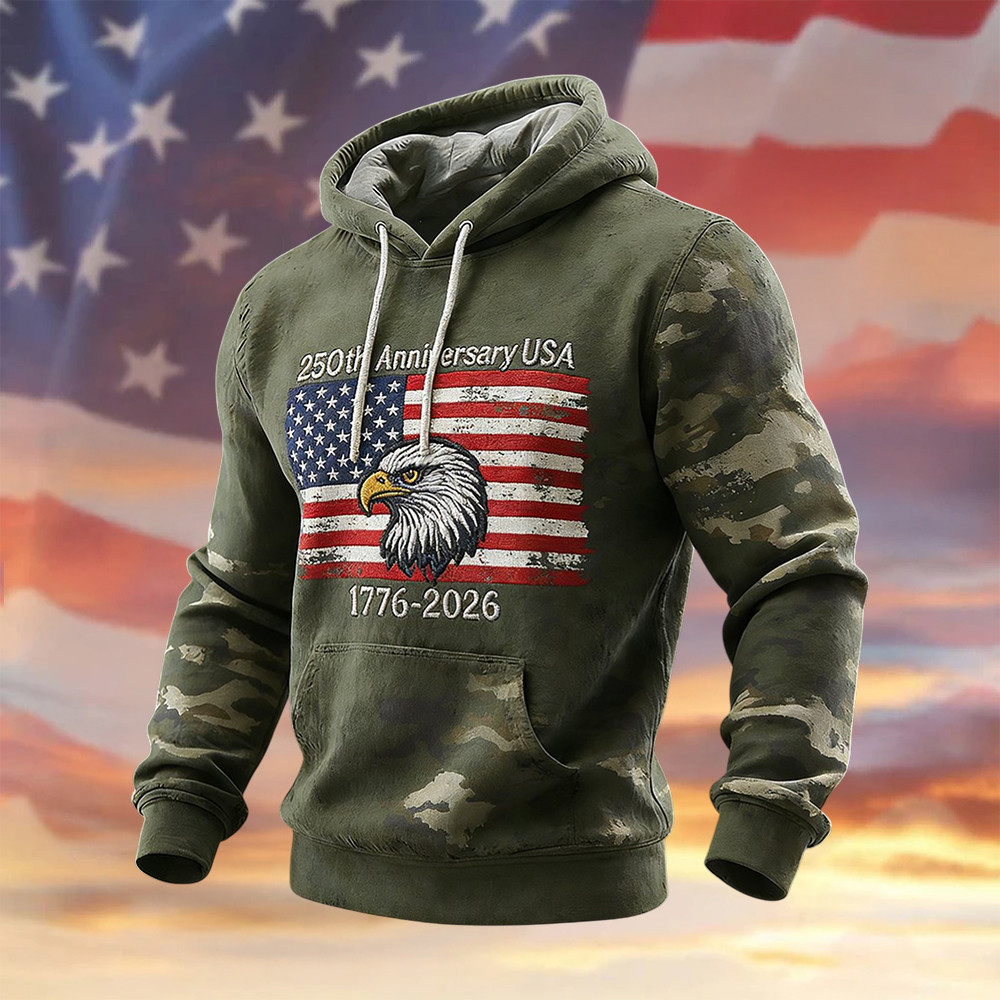 Eagle USA 250Th Anniversary 1776 2026 Hoodie Independence Day Merch Patriotic Gift Eagle USA 250Th Anniversary 1776 2026 Hoodie Independence Day Merch Patriotic Gift - Image 1