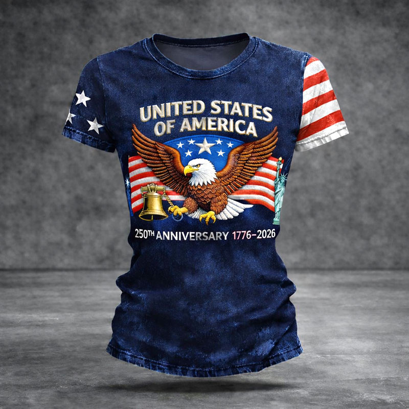 Eagle USA 250Th Anniversary 1776 2026 T-Shirt Fourth Of July Clothes Patriotic Gift Eagle USA 250Th Anniversary 1776 2026 T-Shirt Fourth Of July Clothes Patriotic Gift - Image 1