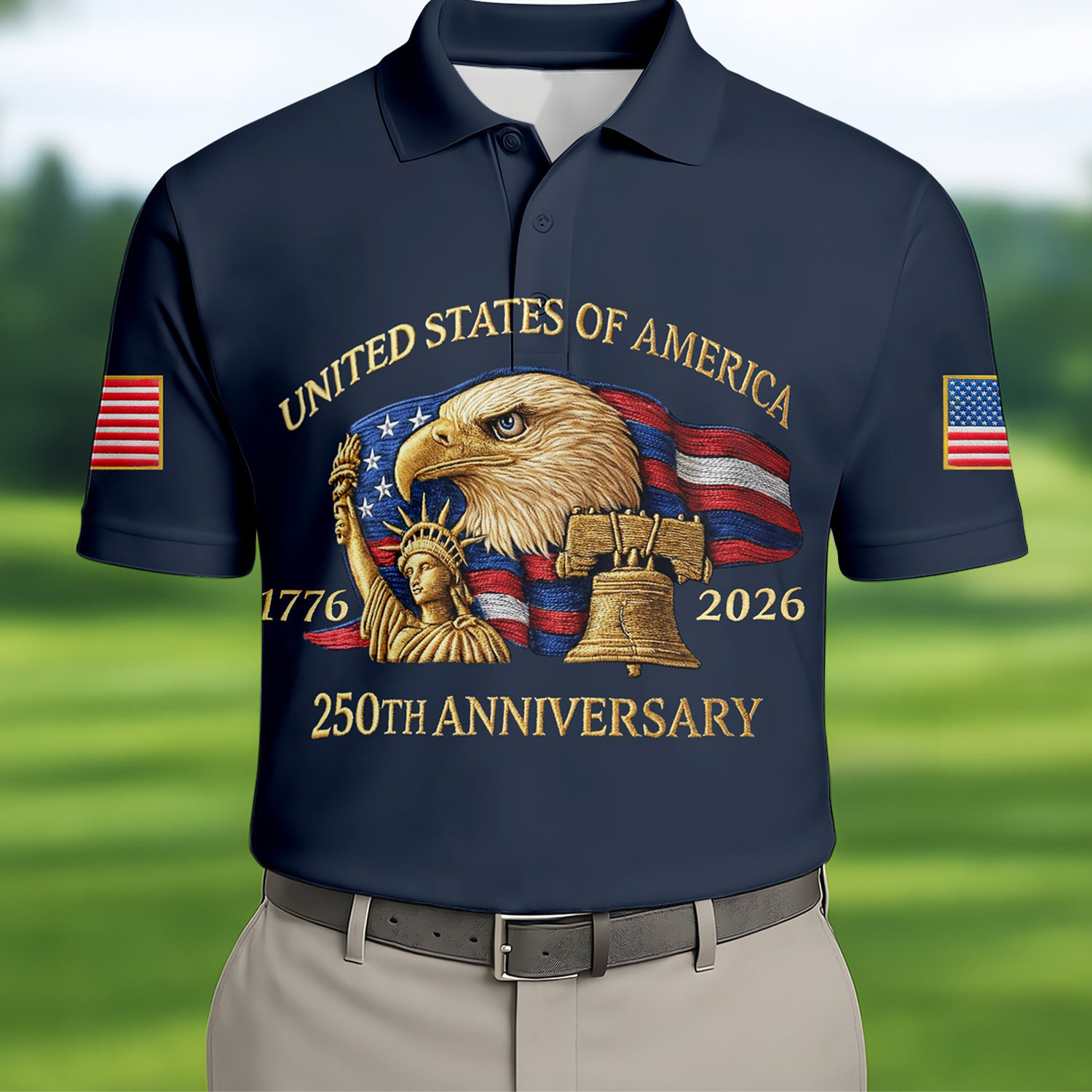 Eagle USA 250Th Anniversary Golf Polo Shirt Mens 1776 2026 Best Father's Day Special Gifts