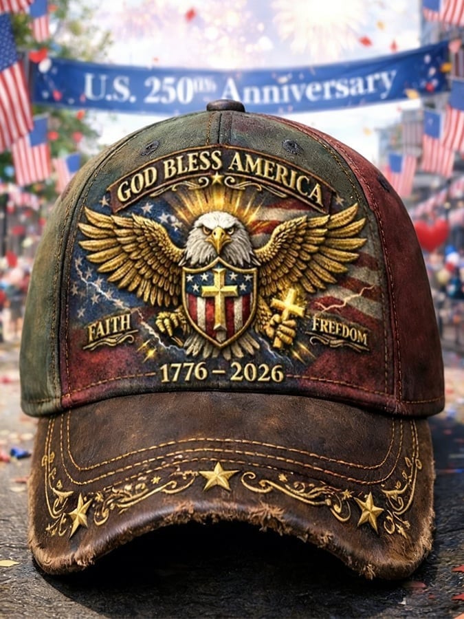 Eagle USA 250th Anniversary Hat God Bless America Faith Freedom Baseball Cap Patriotic Gifts