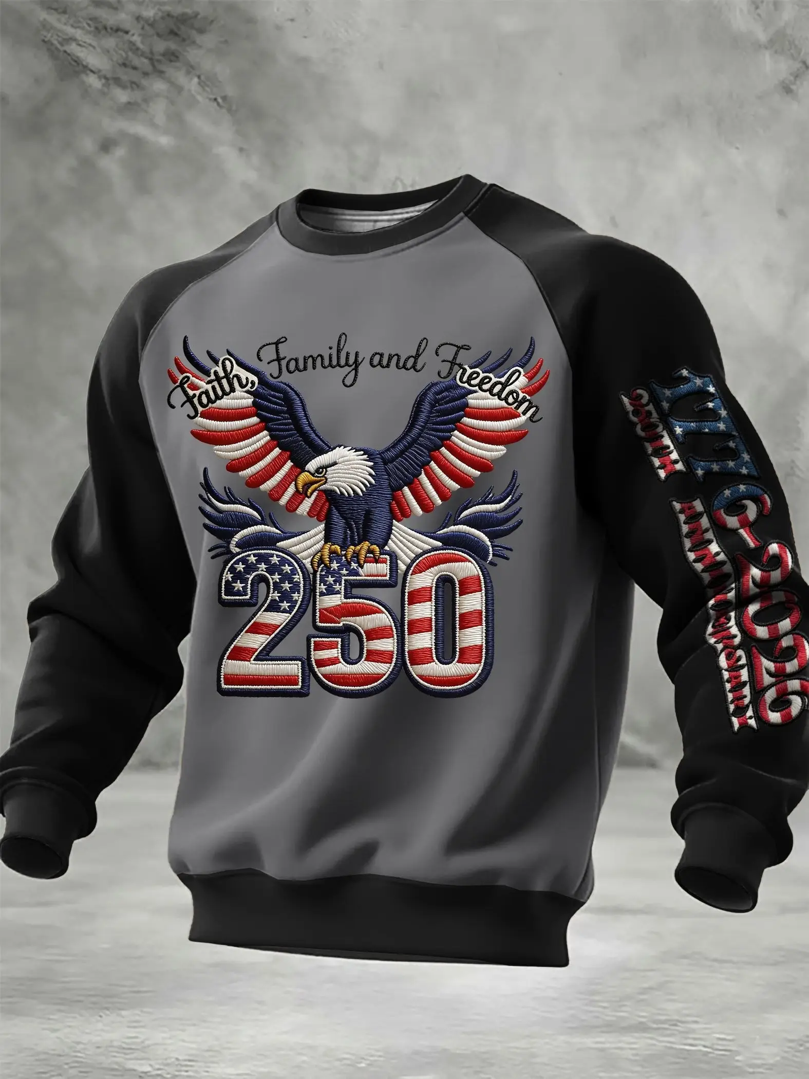 Eagle USA 250th Anniversary Sweatshirt Faith Family And Freedom Fourth Of July Apparel Eagle USA 250th Anniversary Sweatshirt Faith Family And Freedom Fourth Of July Apparel - Image 1