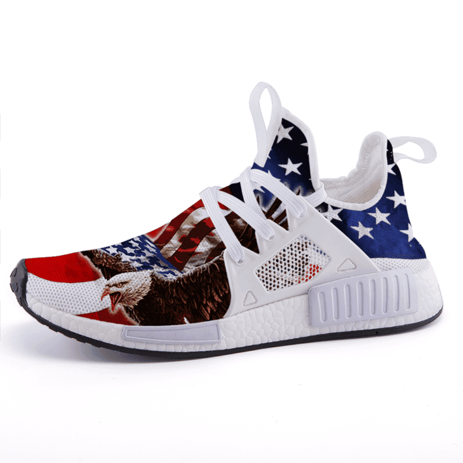 Eagle USA American Flag Shoes Patriotic Sneakers Gifts For 4th Of July