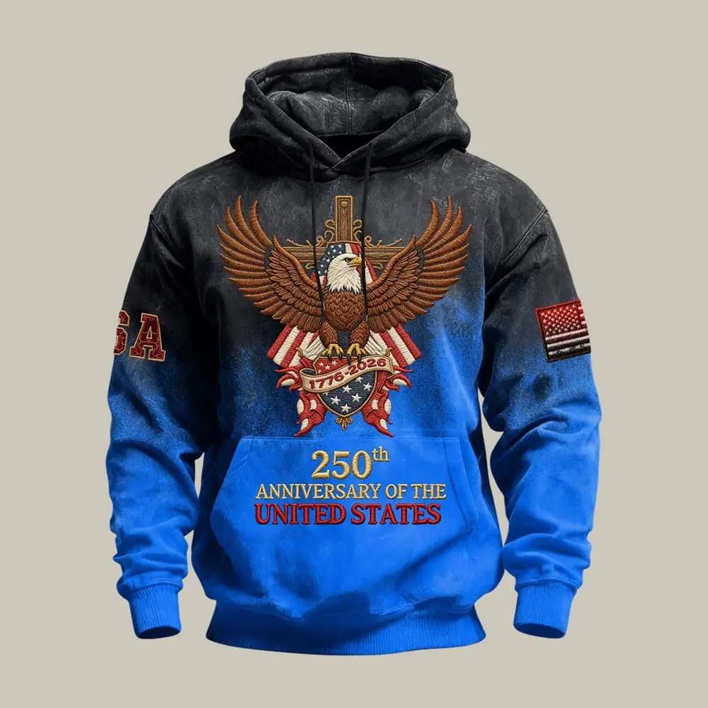 Eagle Vintage American Flag 250Th Anniversary Hoodie Independence Day 2026 Apparel Patriotic Gift Eagle Vintage American Flag 250Th Anniversary Hoodie Independence Day 2026 Apparel Patriotic Gift - Image 1