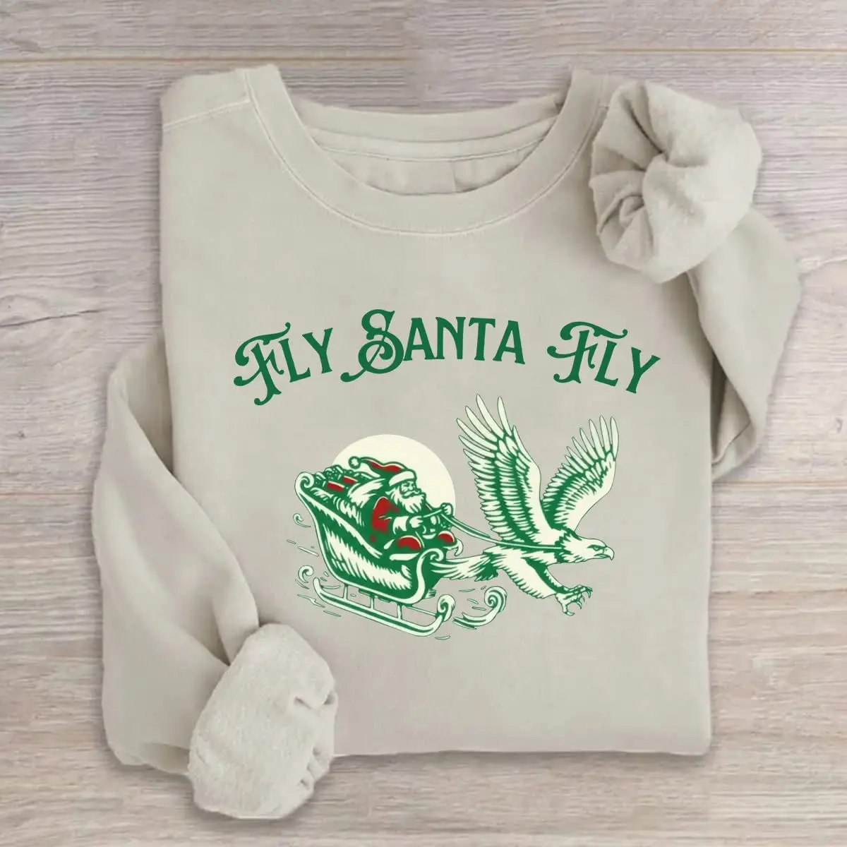 Eagles Fly Santa Fly Christmas Football Philadelphia Sweatshirt Xmas Gifts For Eagles Fans