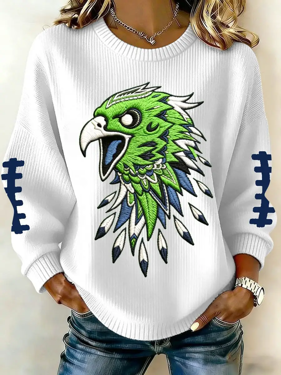 Eagle's Head Fan Merch Sweatshirt Football Game Day Apparel Gift Ideas For Wife