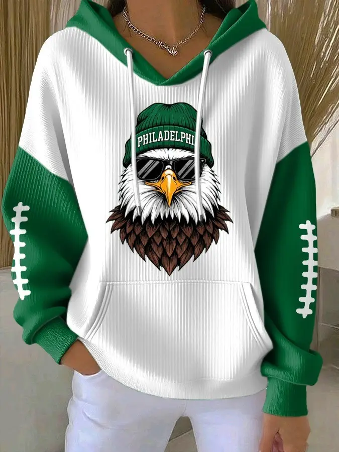 Eagles Merch Philadelphia Football Hoodie Women's Game Day Christmas Fan Gifts For Women