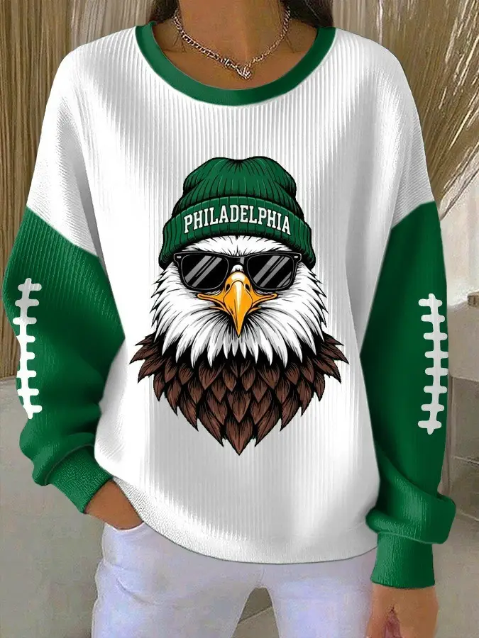 Eagles Philadelphia Football Sweatshirt Women's Game Day Clothing Eagles Fan Gifts For Her Eagles Philadelphia Football Sweatshirt Women's Game Day Clothing Eagles Fan Gifts For Her - Image 1