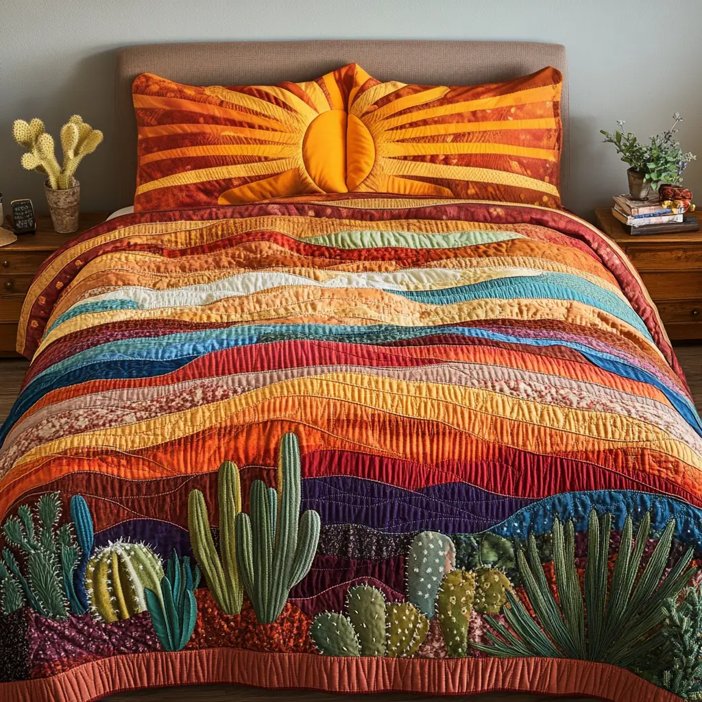Earth Layers Quilted Bedding Set Meaningful Home Gift for Special Occasions