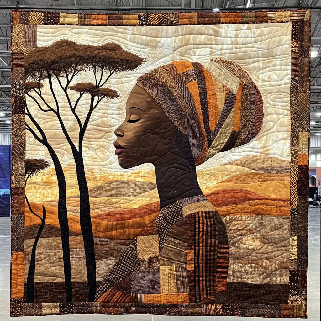 Earthen Queen Quilt Blanket African Art Throw Blanket Holiday Gifts For Women