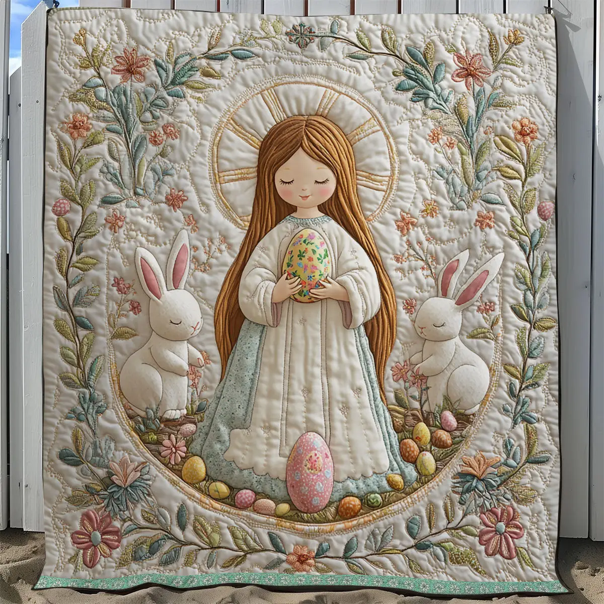 Easter Blessing Quilted Blanket Holiday Room Decor Best Rabbit Gifts For Adults