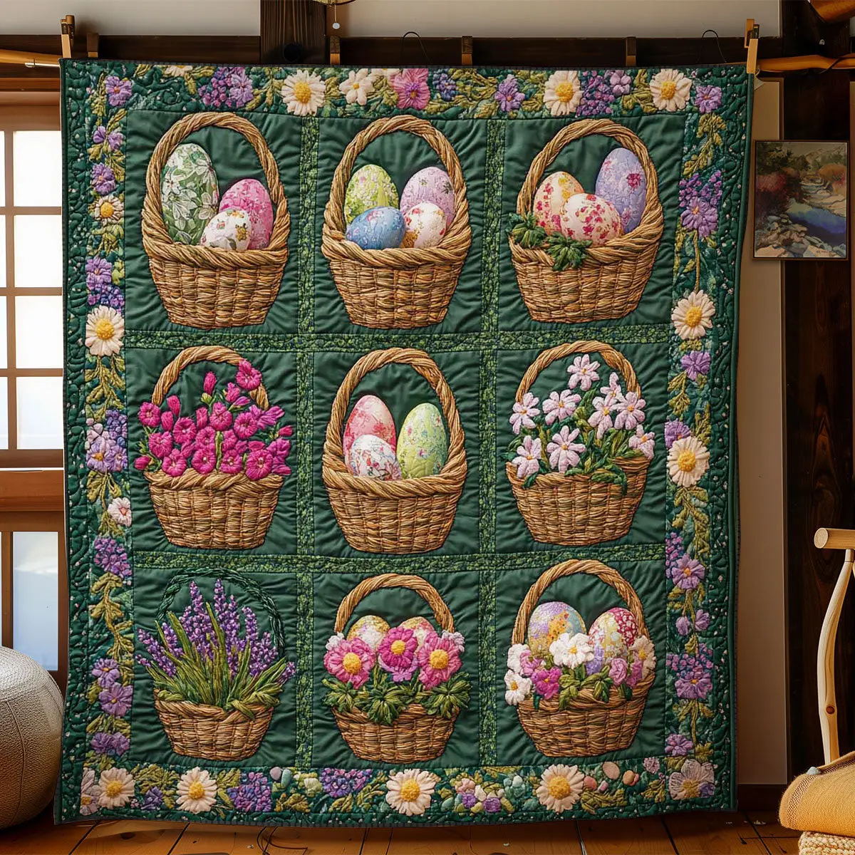 Easter Bloom Quilted Blanket Holiday Room Decor Best Presents For Mother