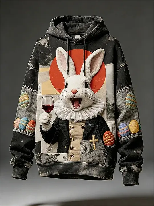 Easter Bunny Vintage Cross Hoodie Faith Easter Egg Holiday Clothing Best Gift For Easter Lovers Easter Bunny Vintage Cross Hoodie Faith Easter Egg Holiday Clothing Best Gift For Easter Lovers - Image 1
