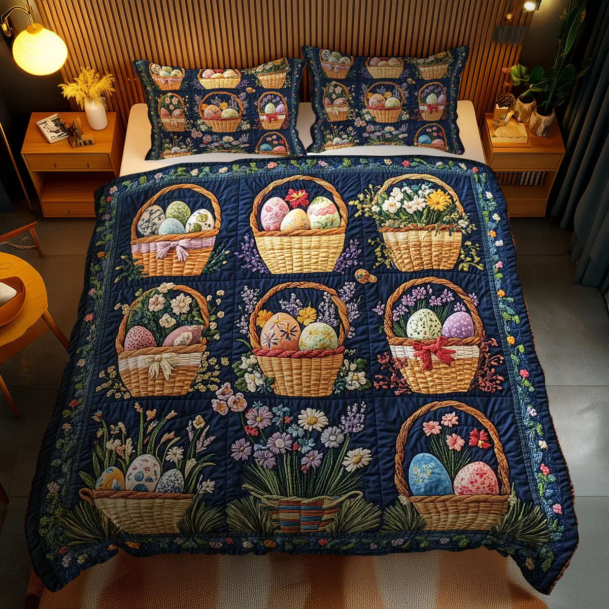 Easter Delight Collection Quilted Bedding Set Autumn Inspired Bedroom Gifts For Mom Easter Delight Collection Quilted Bedding Set Autumn Inspired Bedroom Gifts For Mom - Image 1