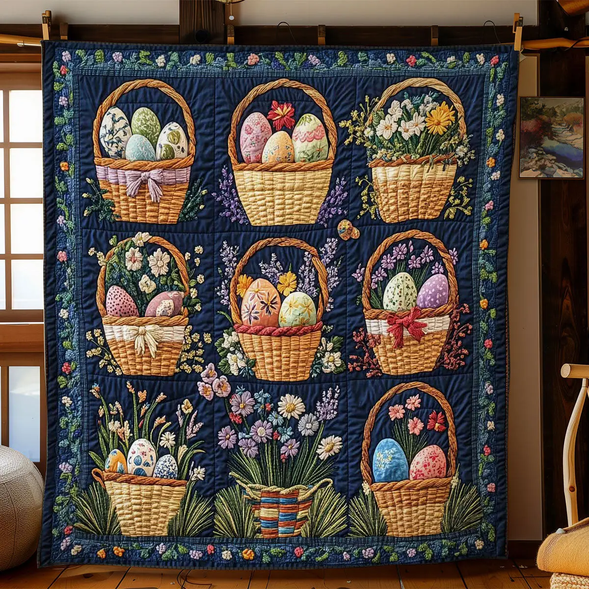 Easter Delight Collection Quilted Blanket Holiday Room Decorations Unique Gifts For Him Easter Delight Collection Quilted Blanket Holiday Room Decorations Unique Gifts For Him - Image 1