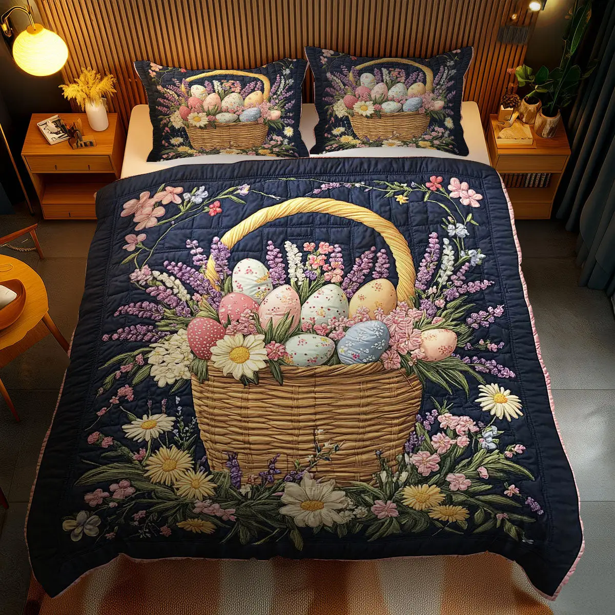 Easter Floral Bliss Quilted Bedding Set Autumn Inspired Bedroom Unique Gifts For Mom Easter Floral Bliss Quilted Bedding Set Autumn Inspired Bedroom Unique Gifts For Mom - Image 1