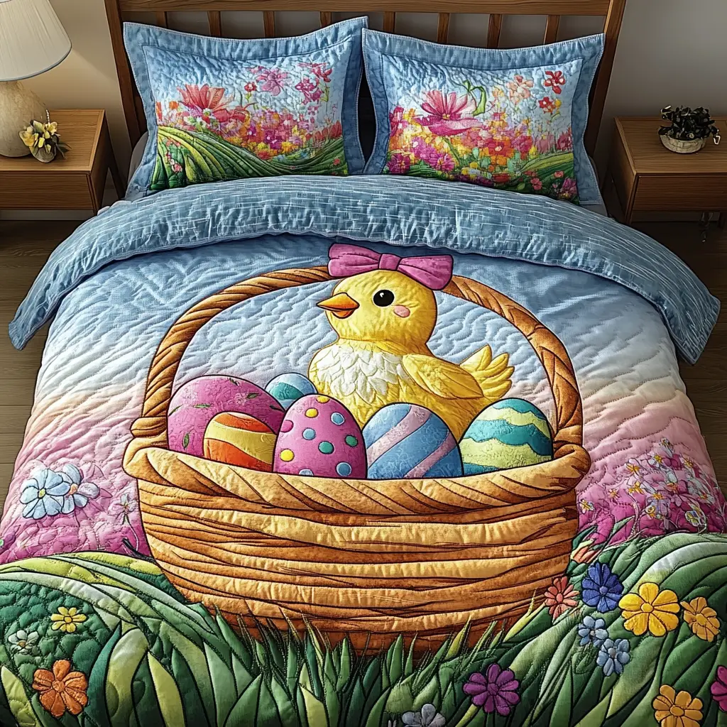 Easter Garden Delight Quilted Bedding Set Autumn Inspired Bedroom Unique Gifts For Mom Easter Garden Delight Quilted Bedding Set Autumn Inspired Bedroom Unique Gifts For Mom - Image 1