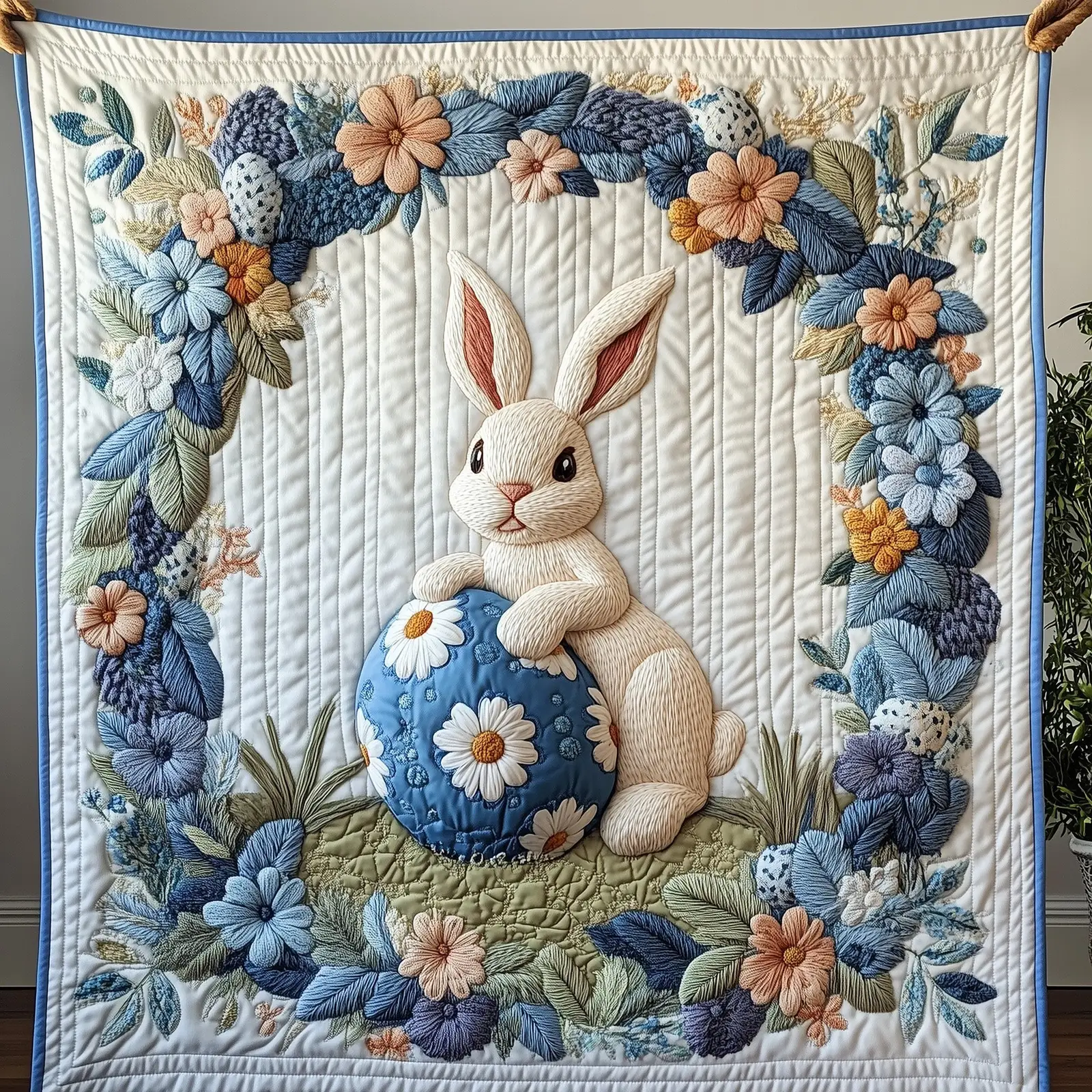 Easter Wishes Quilted Blanket Autumn Inspired Bedroom Bunny Related Presents