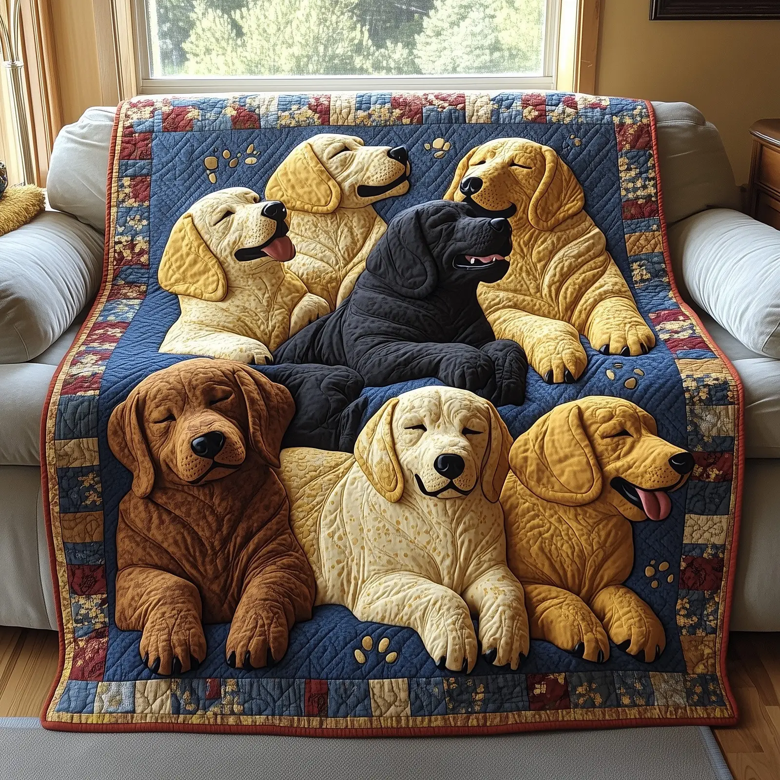 Echoes Of Womanhood Quilted Blanket Empowering Abstract Design Gifts For Labrador Retriever Lovers Echoes Of Womanhood Quilted Blanket Empowering Abstract Design Gifts For Labrador Retriever Lovers - Image 1