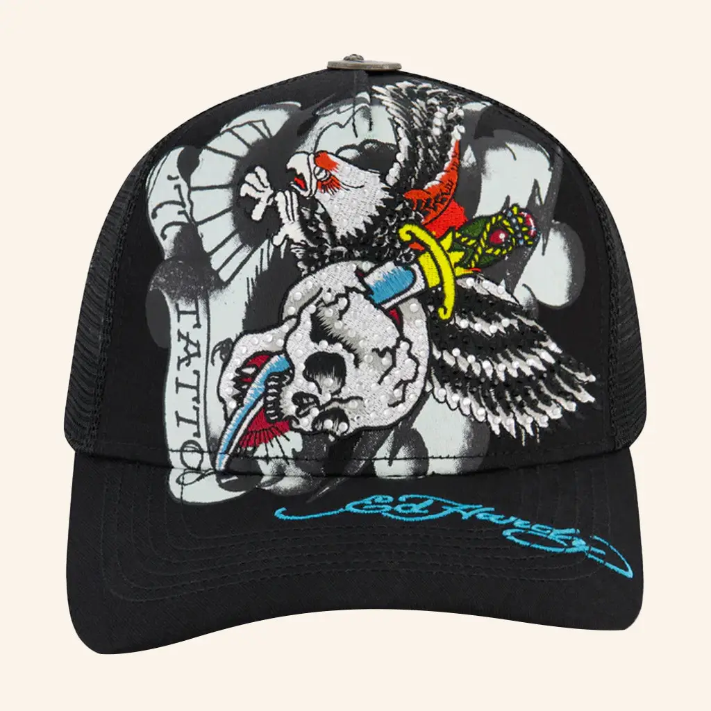 Ed Hardy Merch 77 Eagle Trucker Hat Christmas Gifts For Boyfriend - WearandDecor