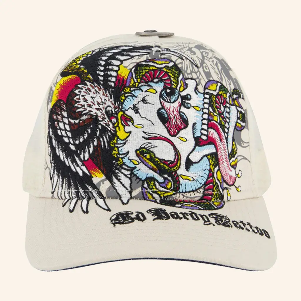 Ed Hardy Merch Battle Skull Trucker Hat Ed Hardy Hat Christmas Presents For Son - WearandDecor
