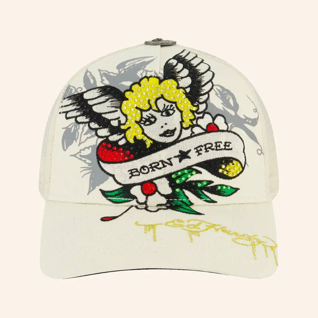 Ed Hardy Merch Cherub Trucker Hat Ed Hardy Hat Christmas Gifts For Girlfriend - WearandDecor Ed Hardy Merch Cherub Trucker Hat Ed Hardy Hat Christmas Gifts For Girlfriend - WearandDecor - Image 1