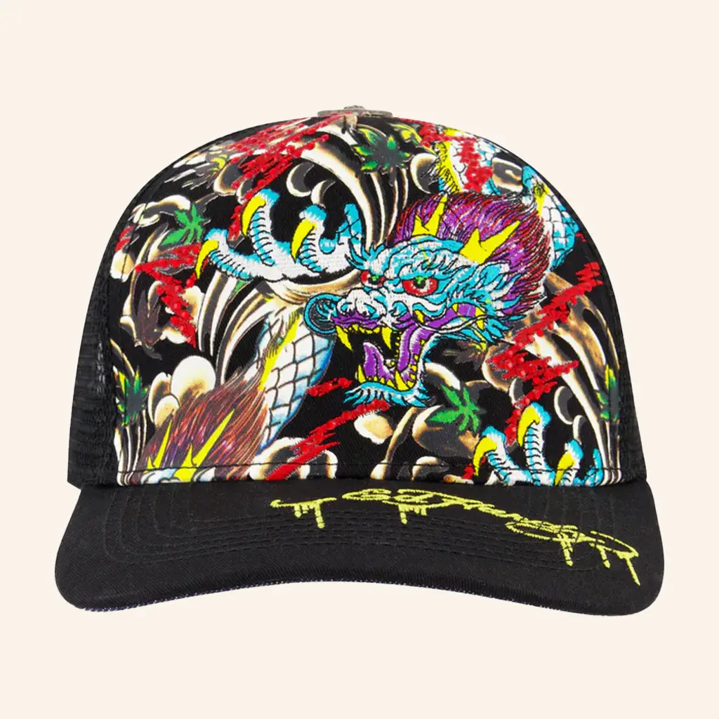 Ed Hardy Merch Dragon Trucker Hat Ed Hardy Hat Christmas Gift Ideas For Dad - WearandDecor