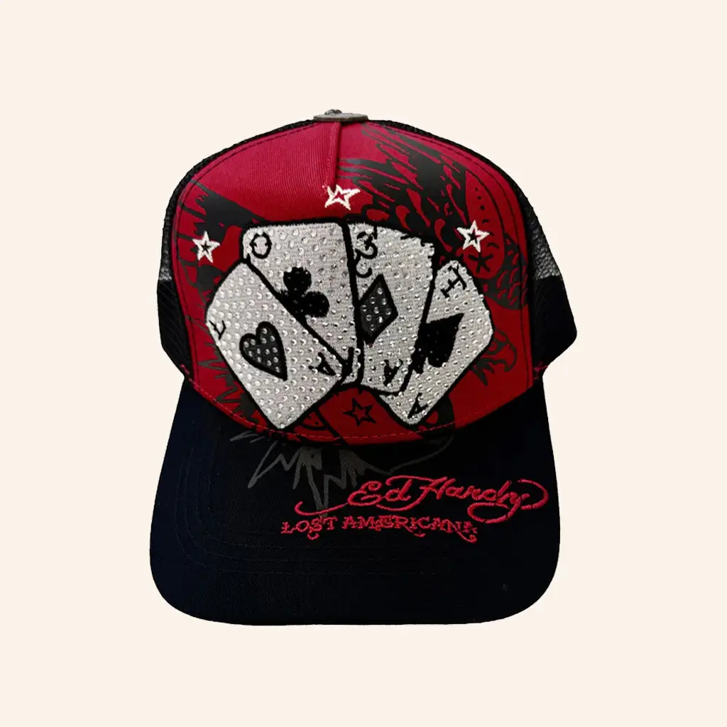 Ed Hardy Merch Lost Americana Cards Trucker Hat Christmas Gifts For Dad - WearandDecor Ed Hardy Merch Lost Americana Cards Trucker Hat Christmas Gifts For Dad - WearandDecor - Image 1