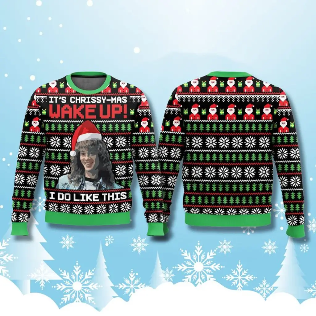 Eddie Munson It�s Chrissy Mas Wake Up Ugly Sweater Christmas Presents For Him - WearandDecor