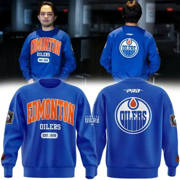 Edmonton Oilers 2026 Sweatshirt City Arch All Blue Night Clothing Gifts For Daughter Edmonton Oilers 2026 Sweatshirt City Arch All Blue Night Clothing Gifts For Daughter - Image 1
