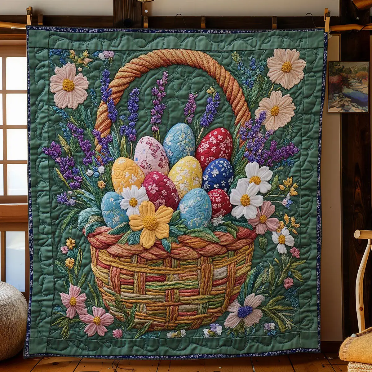 Eggs In Bloom Easter Quilted Blanket Autumn Inspired Bedroom Great Gifts For Best Friend