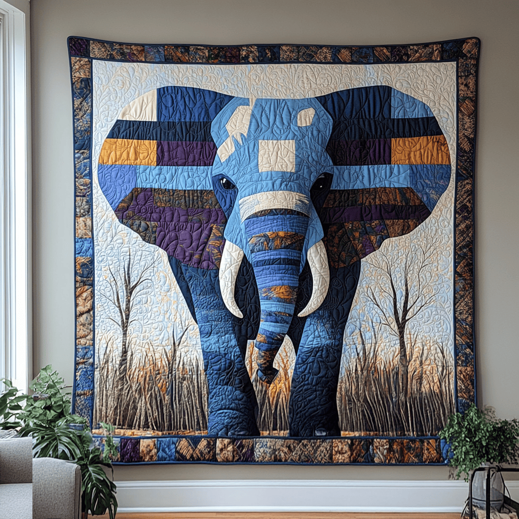 Elegant Elephant Quilted Blanket Xmas Holiday Gifts For Bear Lovers