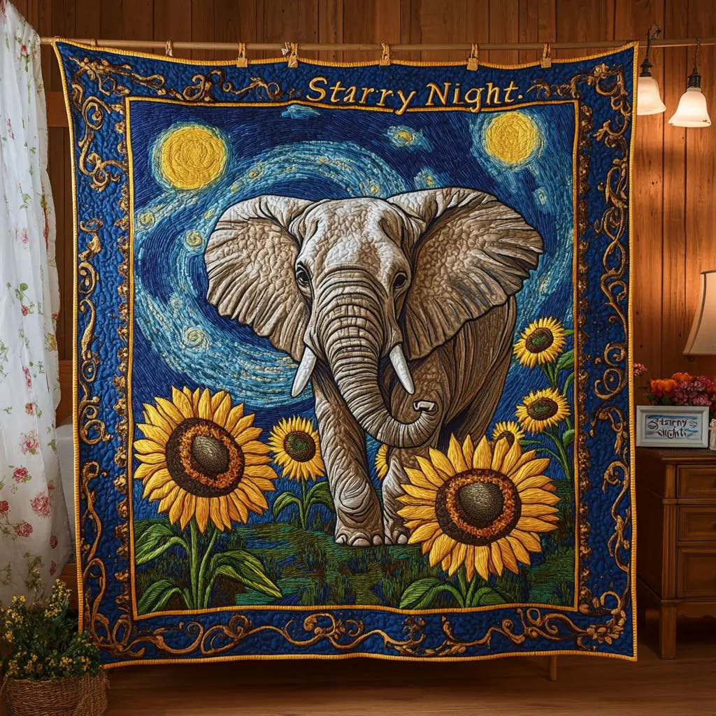 Elephant Breeze Quilt Charming Quilt Blanket Gift for Festive Spirit